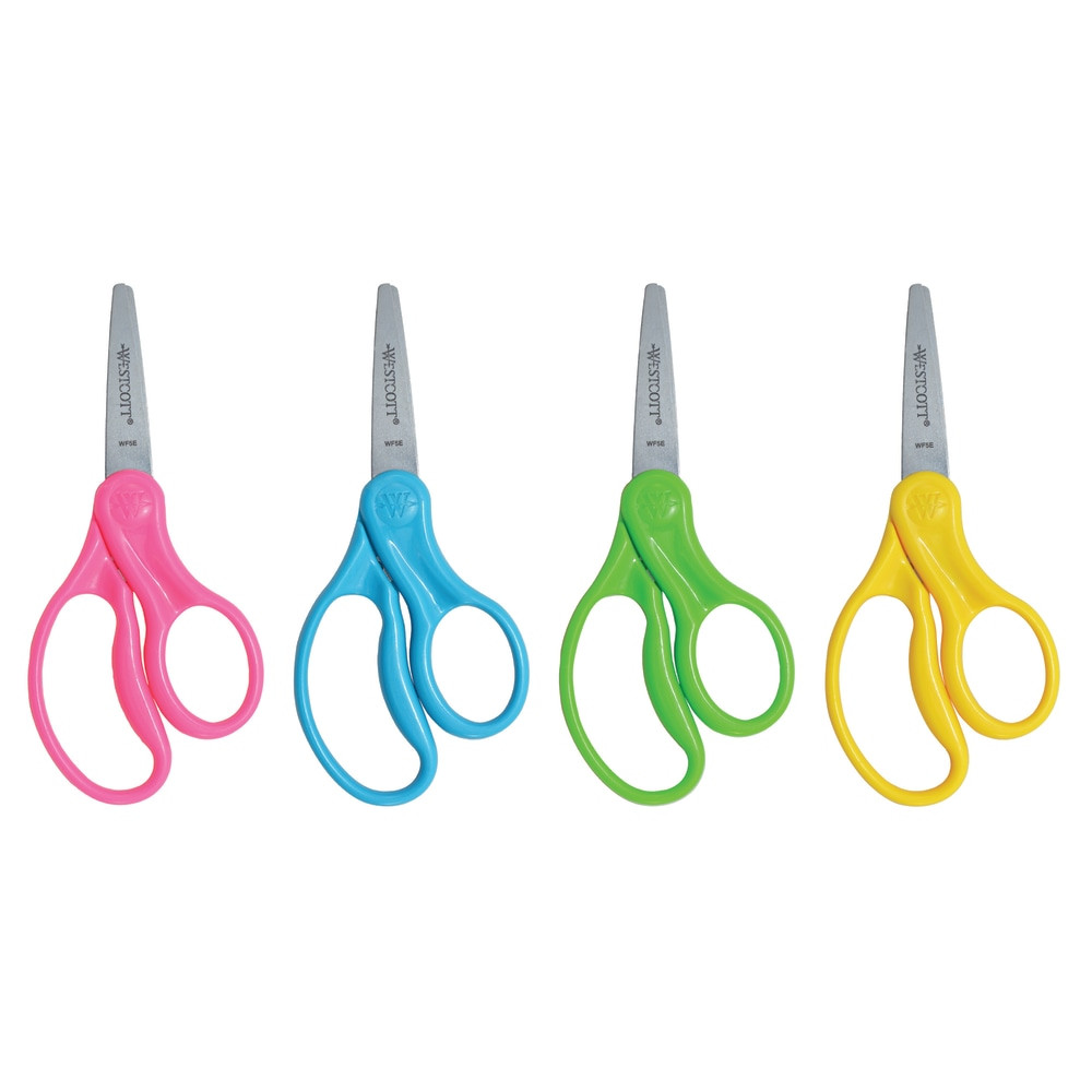 ACME UNITED CORPORATION 13131 Westcott Hard Handle Kids Value Scissors, 5in, Pointed, Assorted Colors