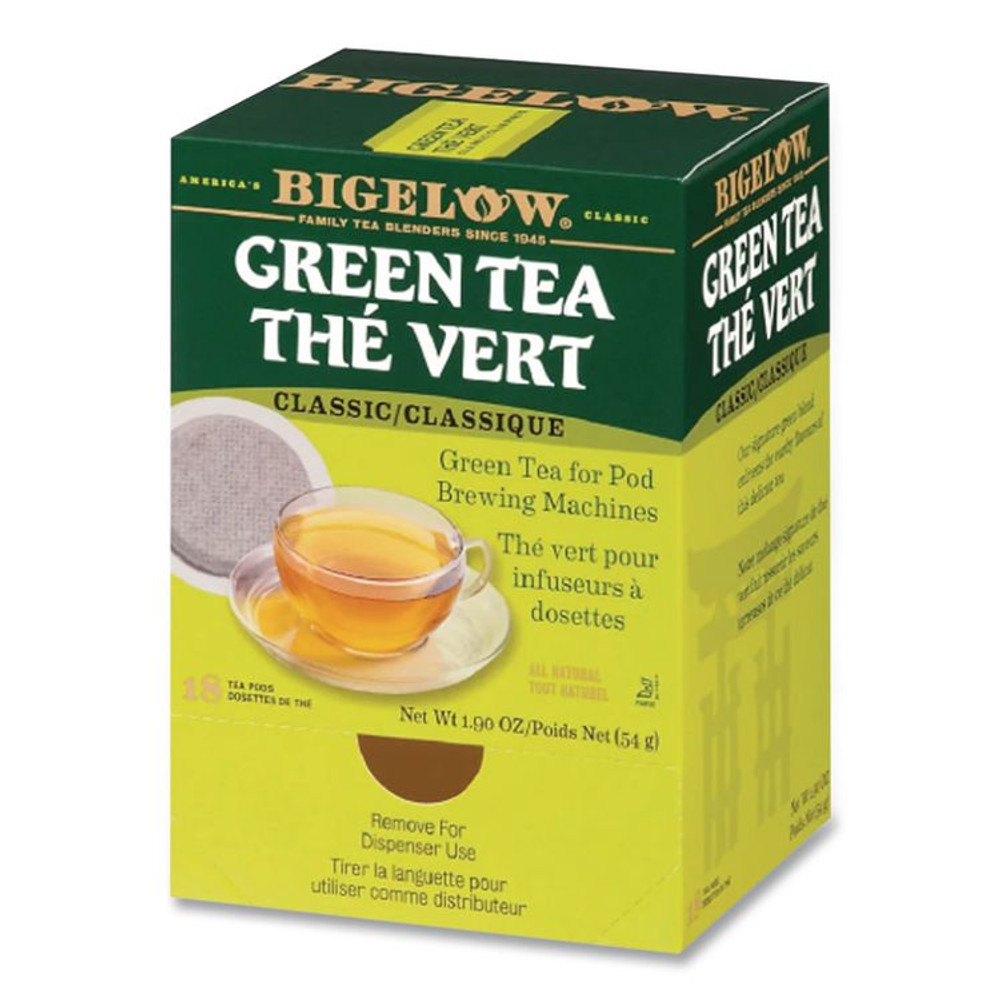 KEURIG DR PEPPER Bigelow® 007906 Green Tea Pods, 1.90 oz, 18/Box