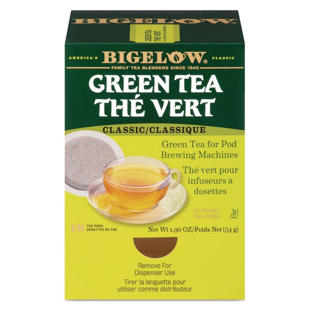 KEURIG DR PEPPER Bigelow® 007906 Green Tea Pods, 1.90 oz, 18/Box