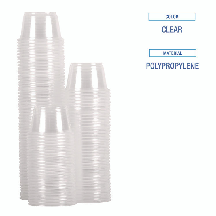 BOARDWALK PRTN325TS Souffle/Portion Cups, 3.25 oz, Plastic, Translucent, 2,500/Carton