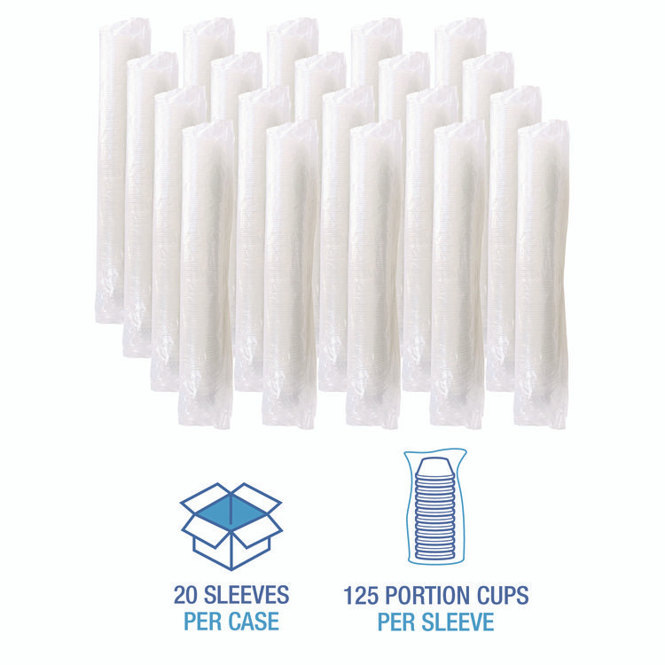 BOARDWALK PRTN325TS Souffle/Portion Cups, 3.25 oz, Plastic, Translucent, 2,500/Carton