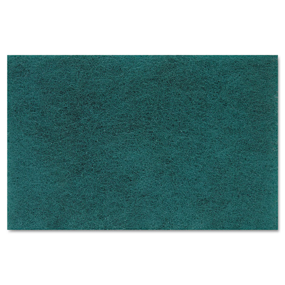 BOARDWALK 196 Medium-Duty Scouring Pad, 6 x 9, Green, 20/Carton
