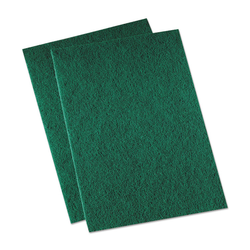 BOARDWALK 196 Medium-Duty Scouring Pad, 6 x 9, Green, 20/Carton