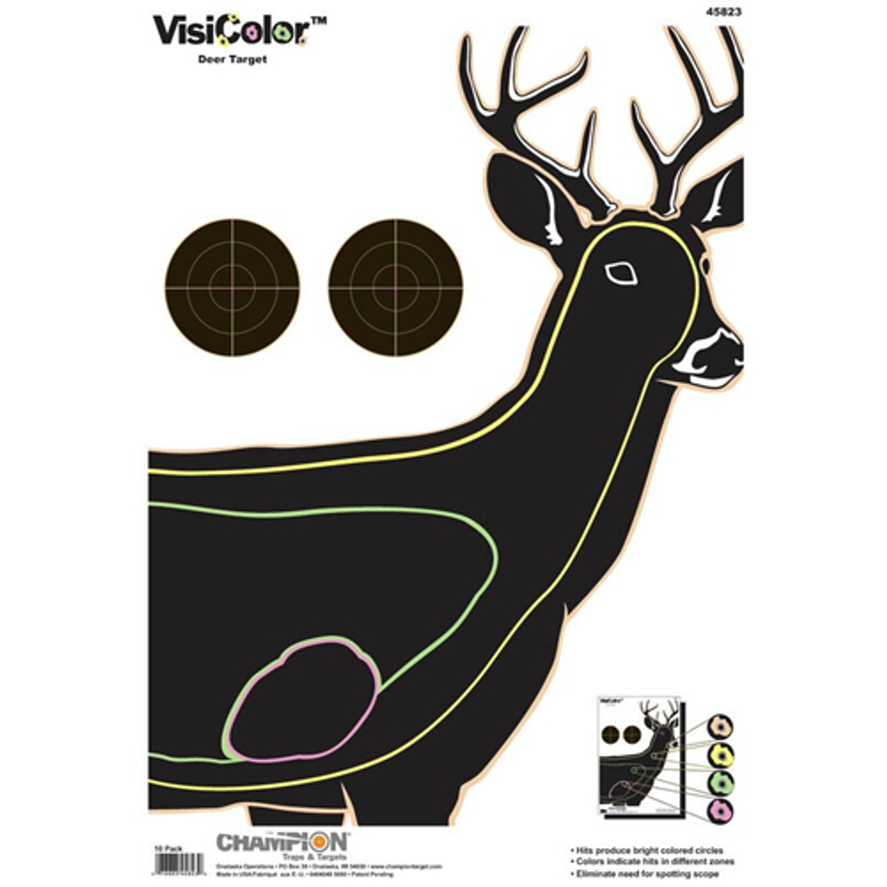 Champion Targets 45823 Champion Targets 45823 Adhesive Visicolor Targets, Deer, 10 Pack