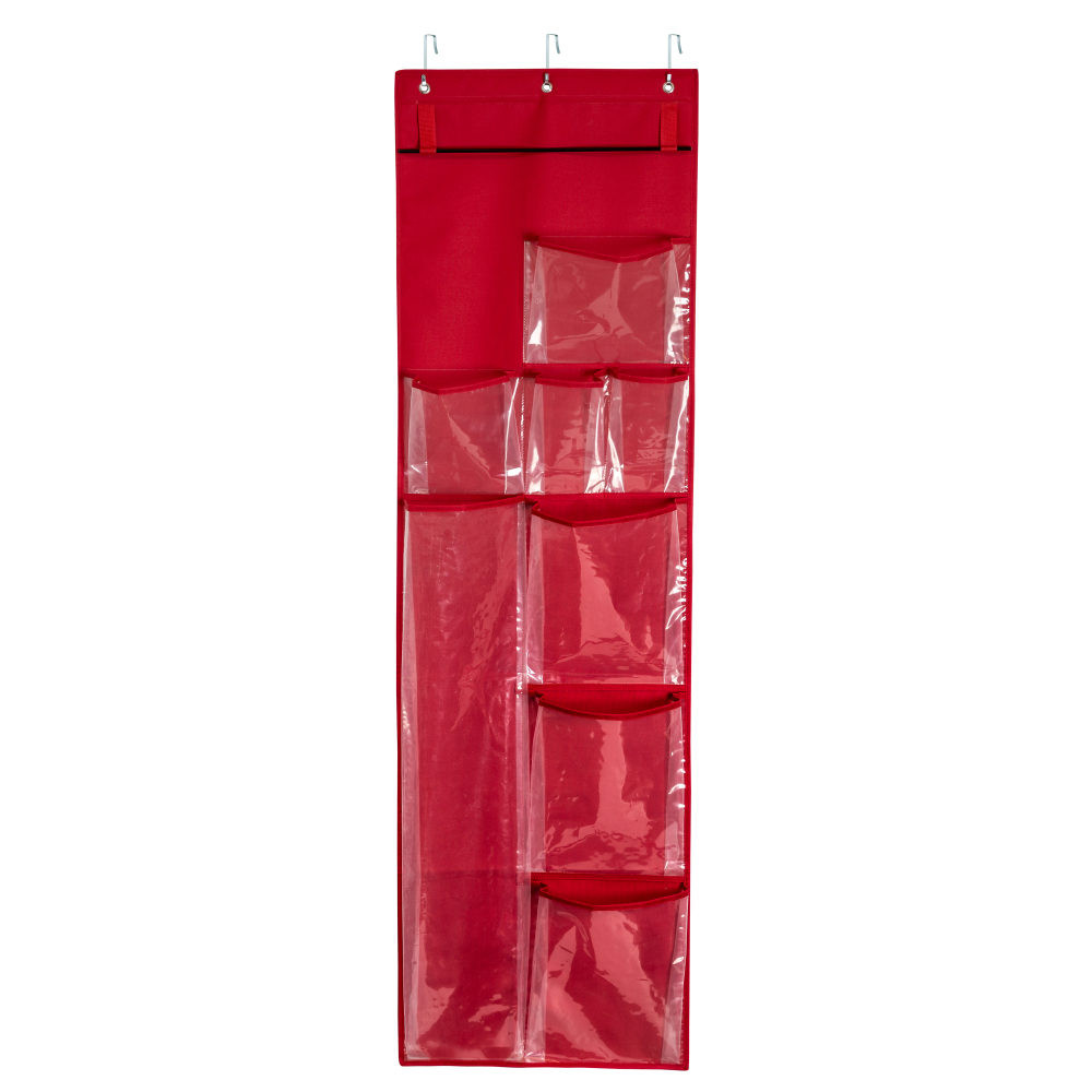 HONEY-CAN-DO INTERNATIONAL, LLC Honey Can Do SFT-08359  Over-The-Door Wrapping Paper Organizer, 64in x 18-1/2in, Red