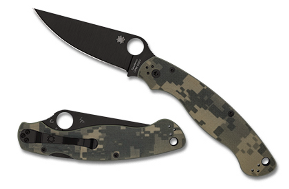 Spyderco C36GPCMOBK2 Military 2 Camo G-10 Black Blade