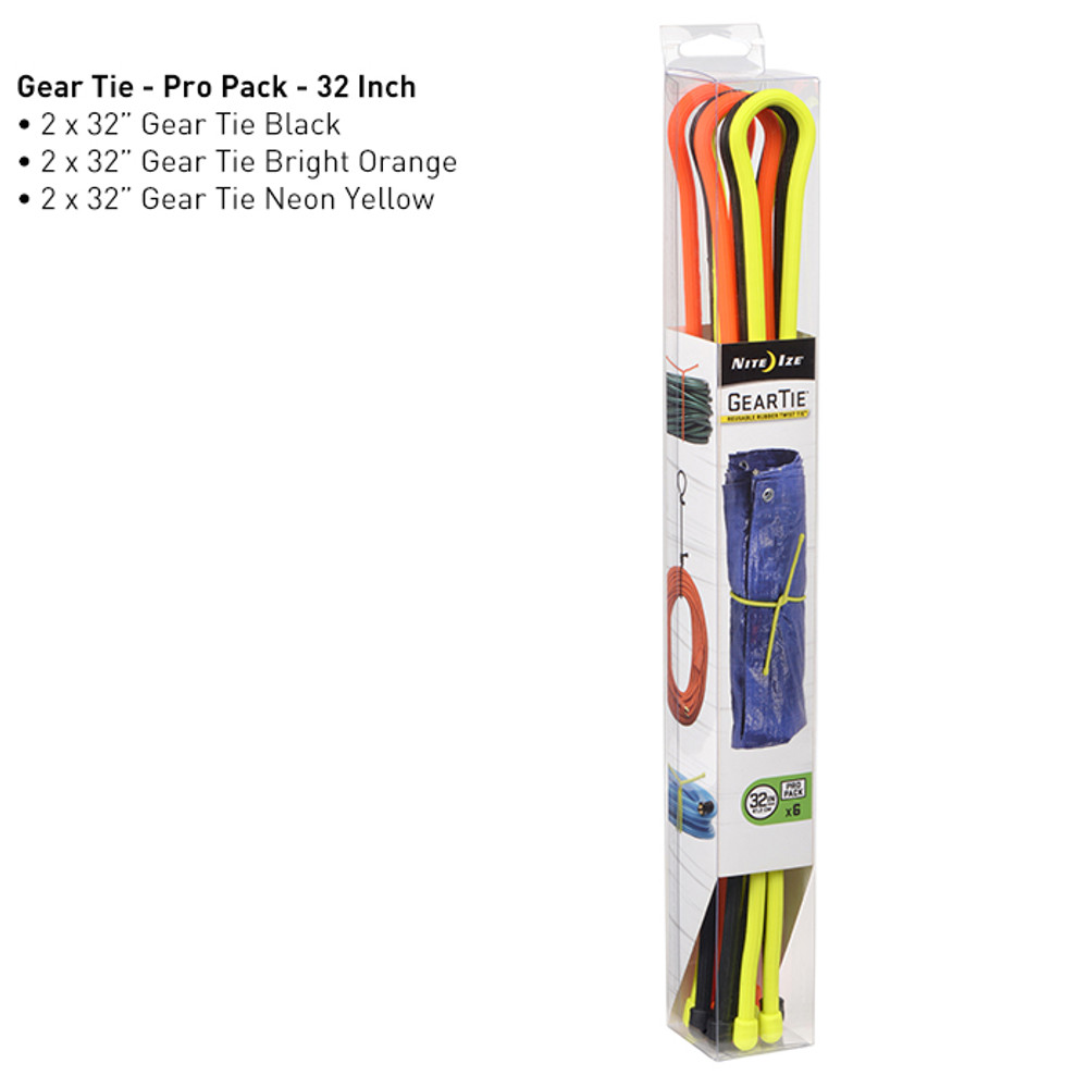 Nite-Ize GTPP32-A1-R8 Gear Tie ProPack 32 - 6 Pack - Assorted Colors