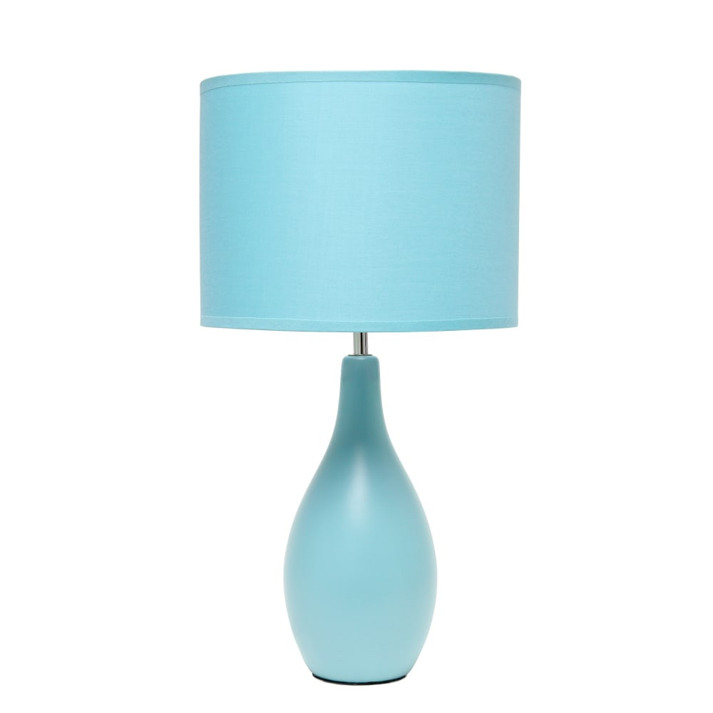 ALL THE RAGES INC Simple Designs LT2002-BLU  Bowling Pin Base Table Lamp, 19inH, Blue Shade/Blue Base