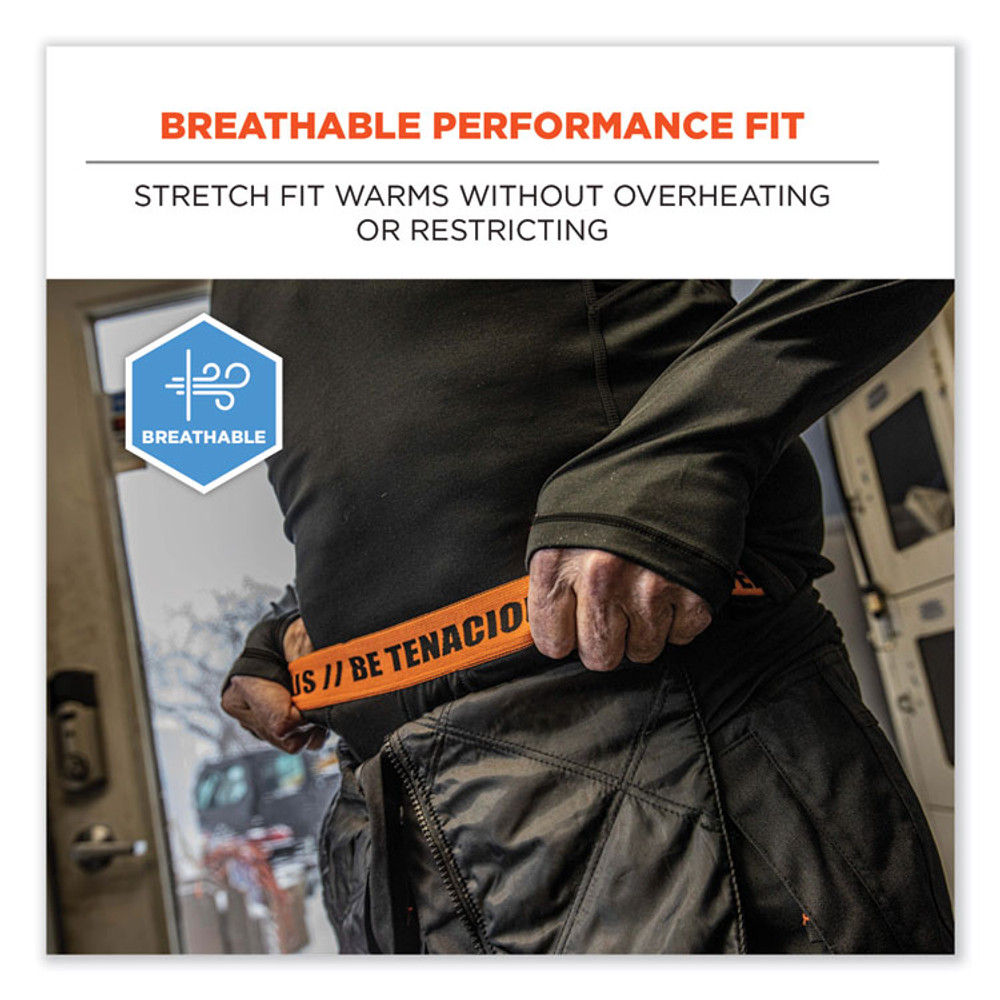 TENACIOUS HOLDINGS, INC. ergodyne® 40805 N-Ferno 6480 Midweight Base Layer Pants - 240 g, X-Large, Black