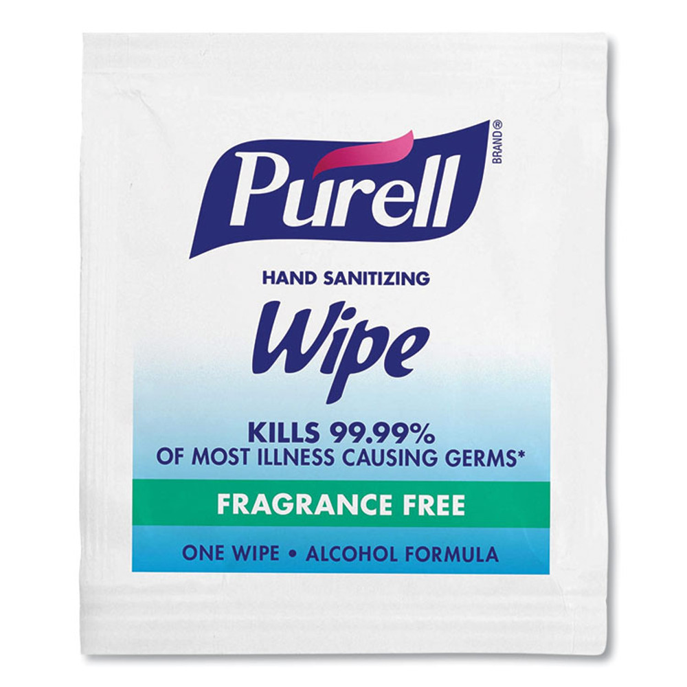 GO-JO INDUSTRIES PURELL® 9021-1M Premoistened Sanitizing Hand Wipes, Individually Wrapped, 5 x 7, Unscented, White, 1,000/Carton