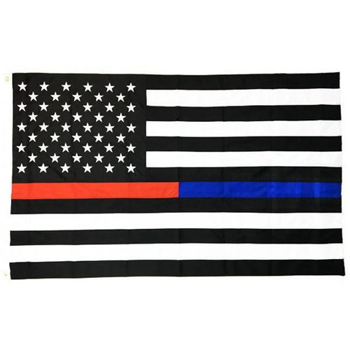 Thin Blue Line DBR-AMERICAN-3X5 Durasleek Thin Dual Line American Flag, Sewn & Embroidered