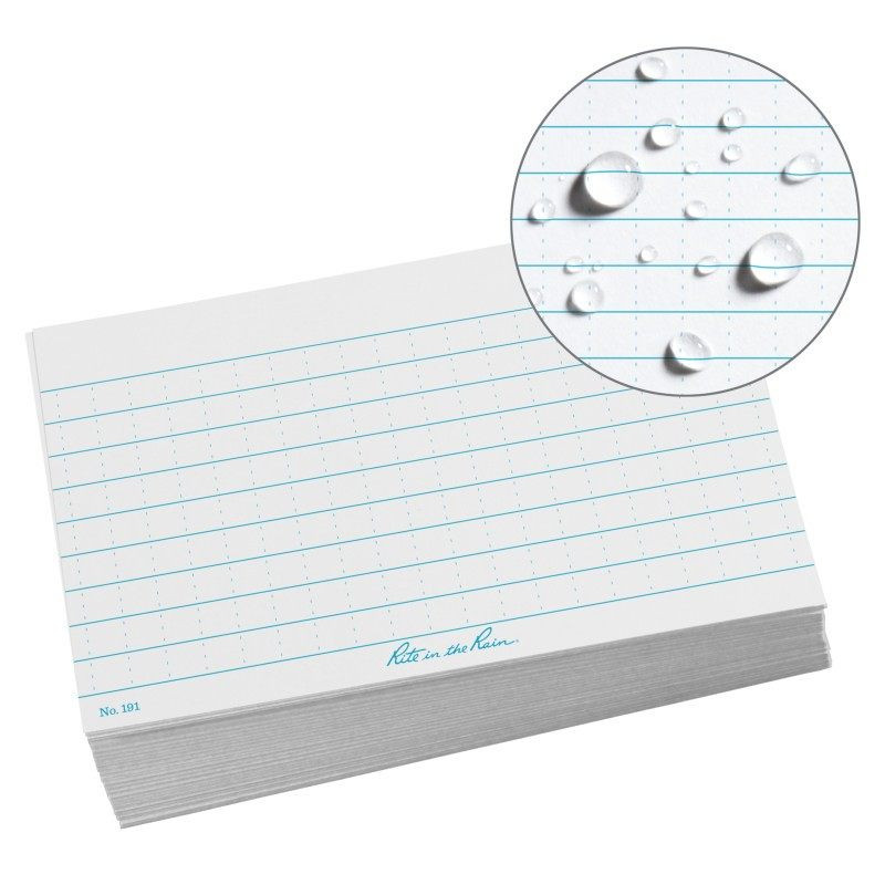Rite in the Rain 191 Index Cards - 3 x 5 White