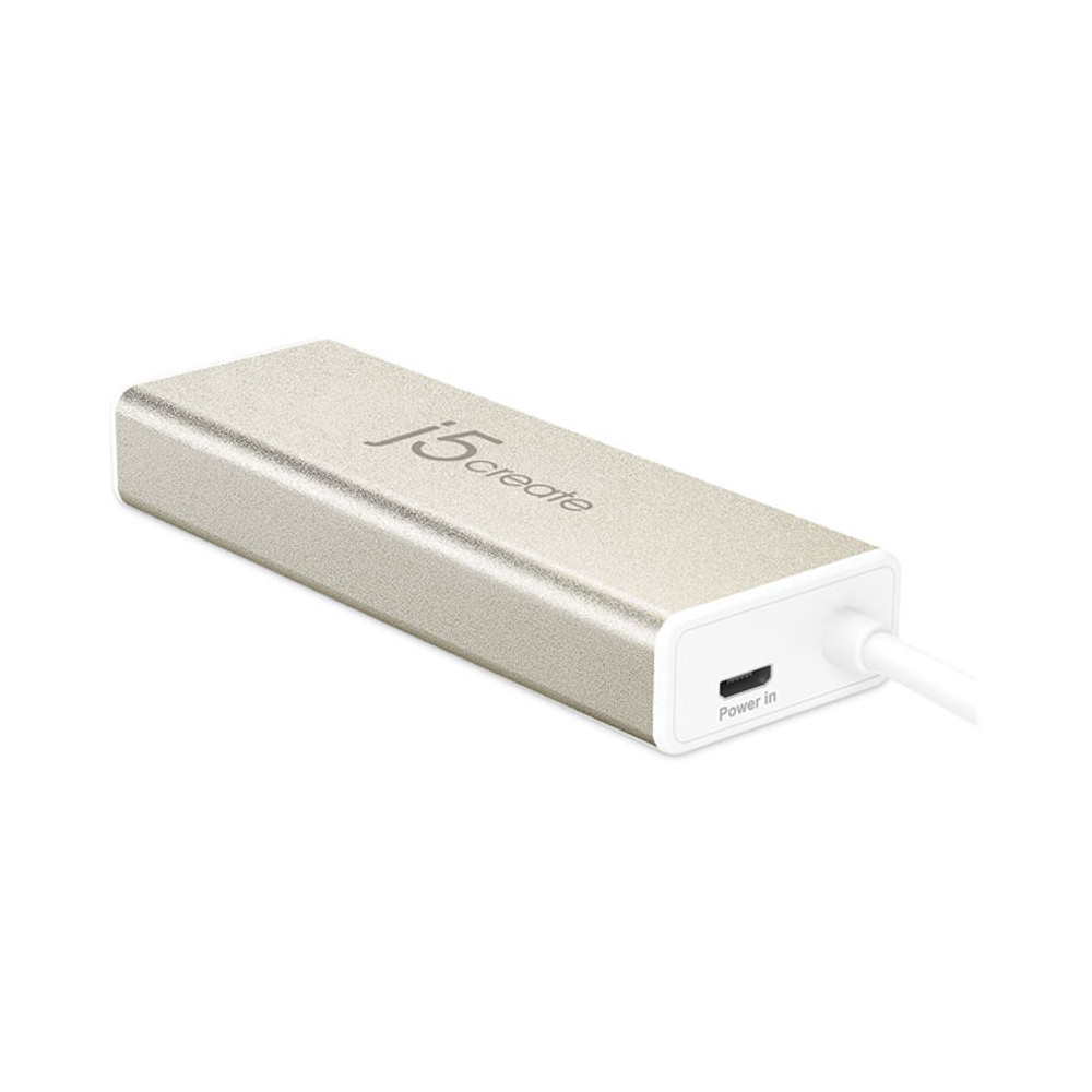 J5CREATE JCH347 USB-C Hub with SD/Micro SD Card Reader, 3 Ports, Silver