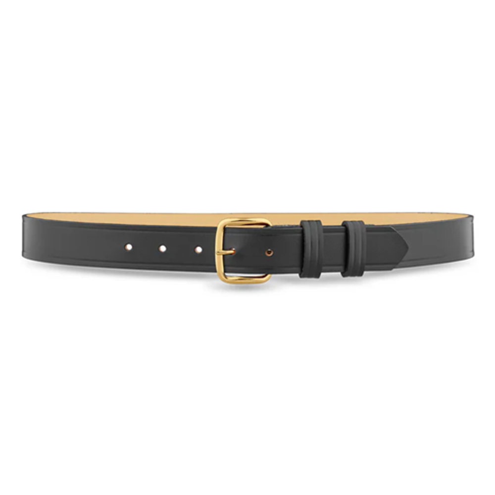 Dutyman 1411-32-9012 1-1/4"" Plain Leather Garrison Belt with Gold Buckle
