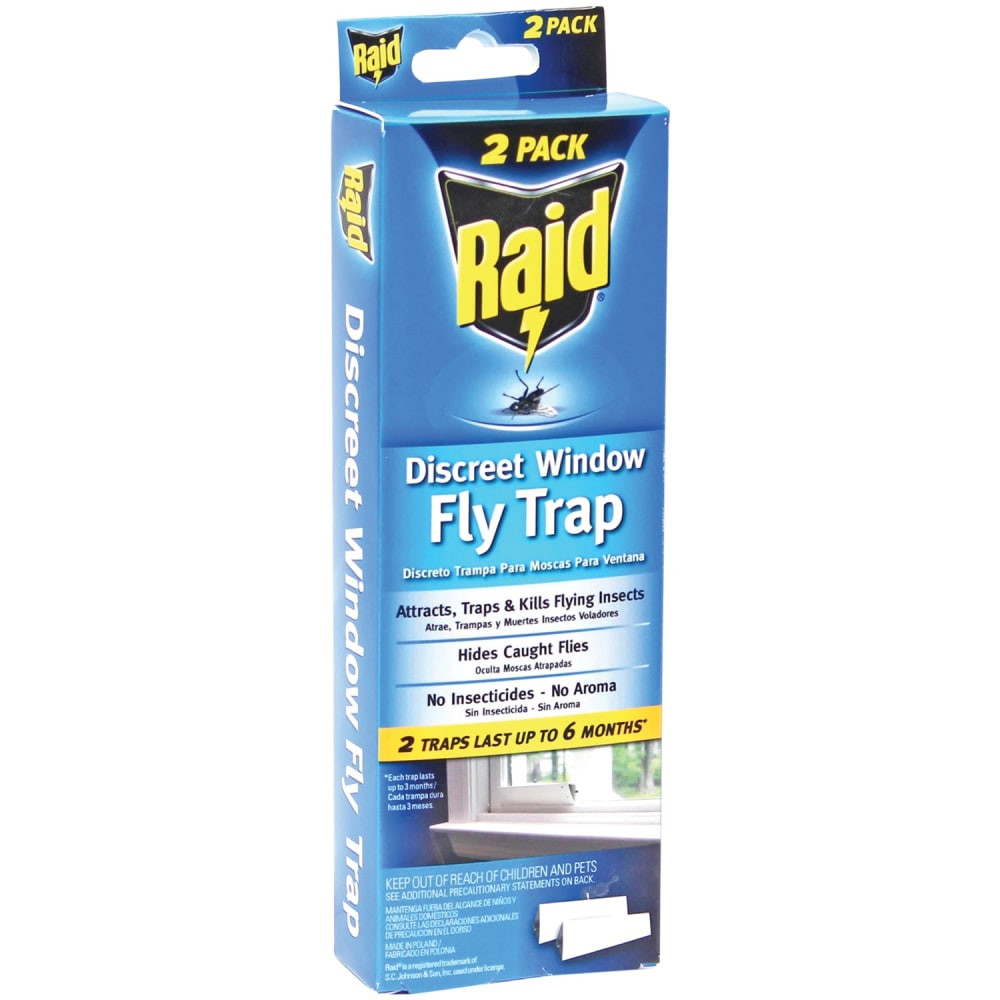 PIC CORPORATION FLYHIDE-RAID Raid Discreet Window Fly Traps, 0.8 Oz, Box Of 2 Traps