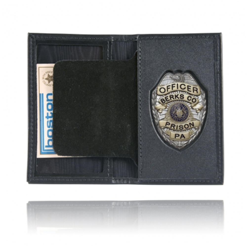 Boston Leather 110-5013 Book Style Badge Case, Oversized ID Window