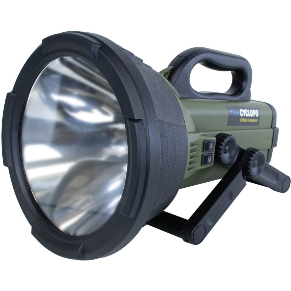 GSM, LLC Cyclops C18MIL-FE  Thor X Colossus Rechargeable Spotlight - 1 x Halogen - 130 W - 1 - Battery Rechargeable - Green