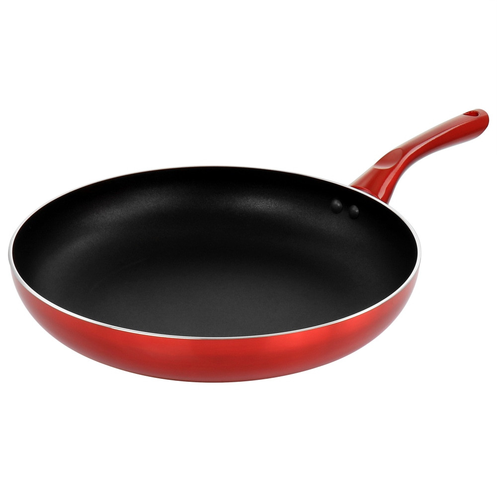 CRYSTAL PROMOTIONS 995116539M Better Chef Gourmet Metallic Non-Stick Fry Pan, 12in, Red