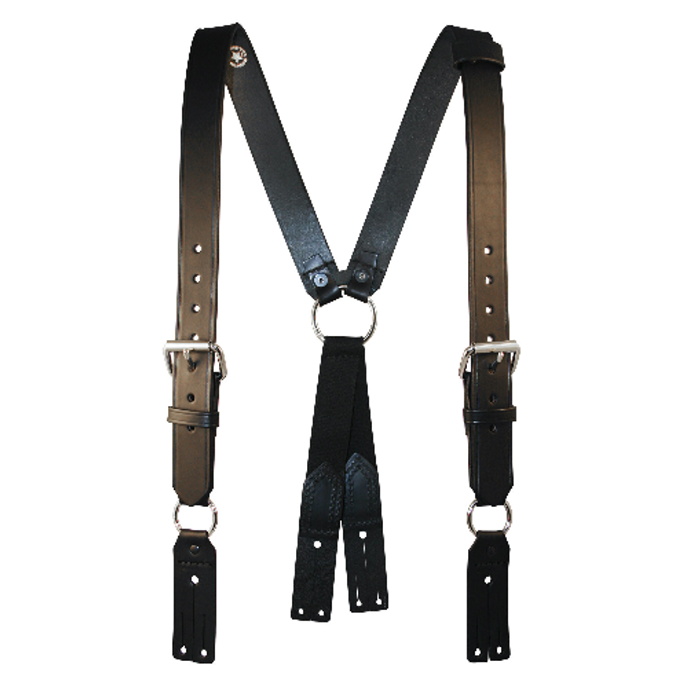 Boston Leather 9175-RED-1 Firefighter's Suspenders, Button Attachment