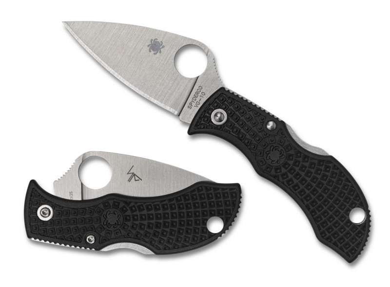 Spyderco MBKLFS Manbug Black FRN Leaf Black Blade SpyderEdge