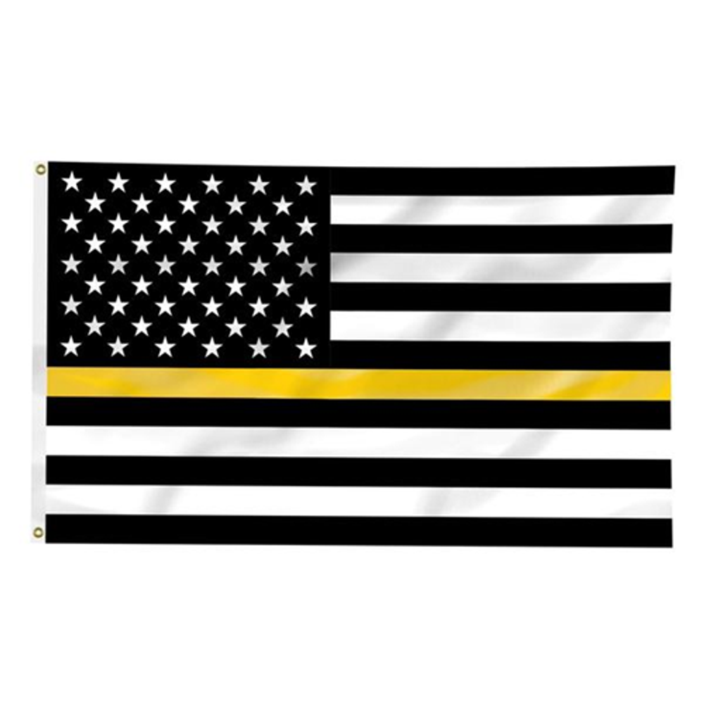 Thin Blue Line GOLD-AMERICAN-3X5 Thin Gold Line American Flag, 3 x 5 Ft