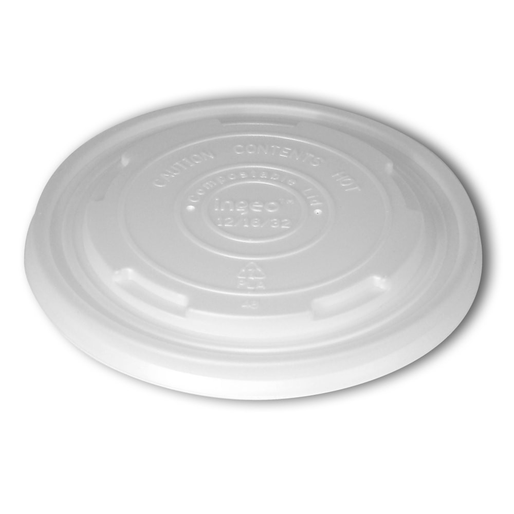 ASEAN CORPORATION StalkMarket PLFC-LID Planet+ Compostable Food Container Lids, 32 Oz, White, Pack Of 500 Lids