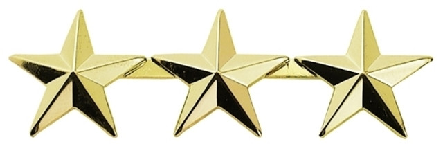 Hero's Pride 4487G 3 Star Pin 1/2'' High - Pair