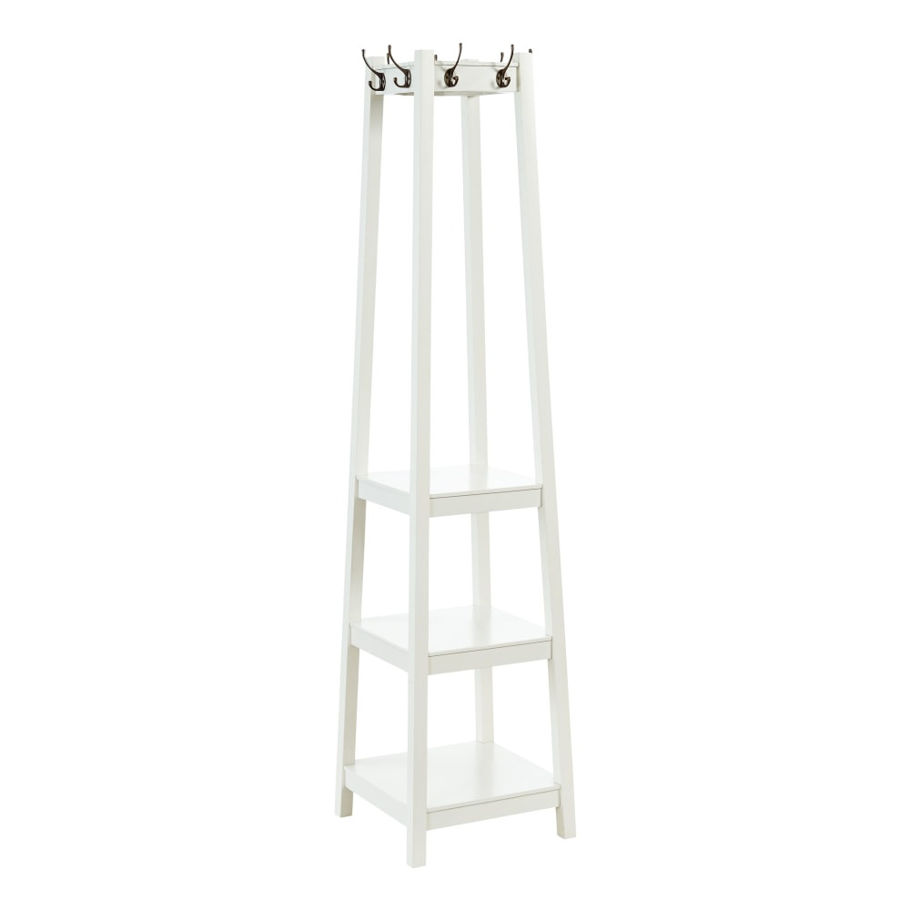 L. POWELL ACQUISITION CORP. Powell ODP2256  Mellena Coat Rack With Shelves, 72inH x 17inW x 17inD, White