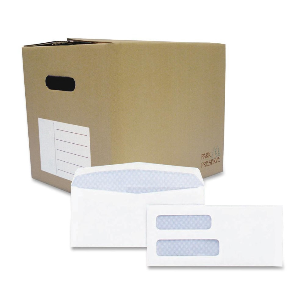 QUALITY PARK PRODUCTS 24532B Quality Park #8 5/8 Double Window Envelopes, Bottom Left Window, Gummed Seal, White, Box Of 1,000