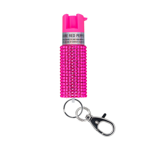 Sabre KR-J-PK-02 Jeweled Pepper Spray w/ Snap Clip - Pink