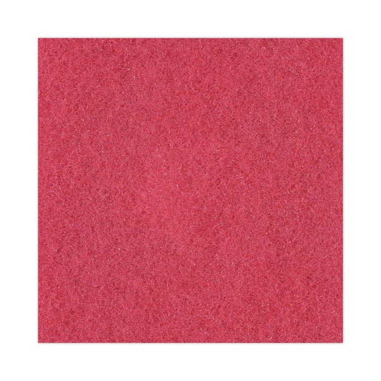 BOARDWALK 4016RED Buffing Floor Pads, 16" Diameter, Red, 5/Carton