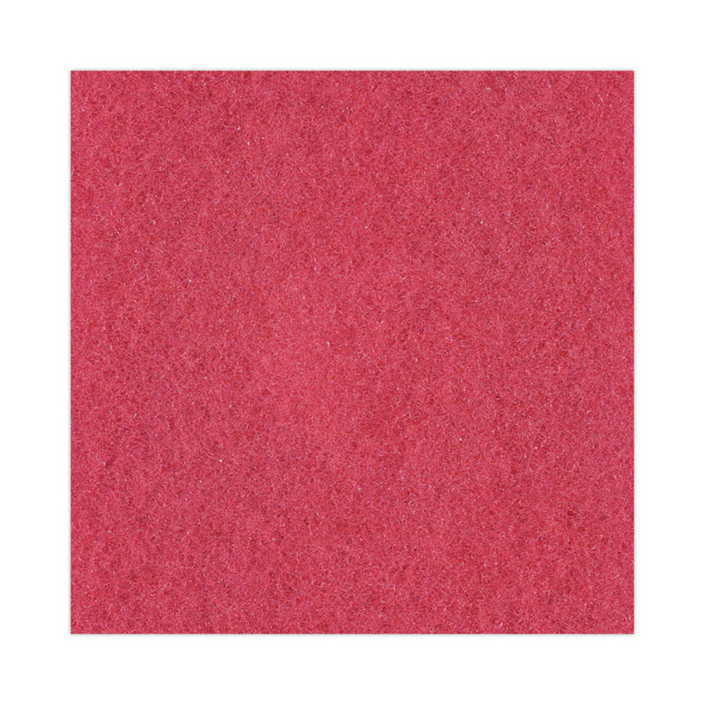 BOARDWALK 4016RED Buffing Floor Pads, 16" Diameter, Red, 5/Carton