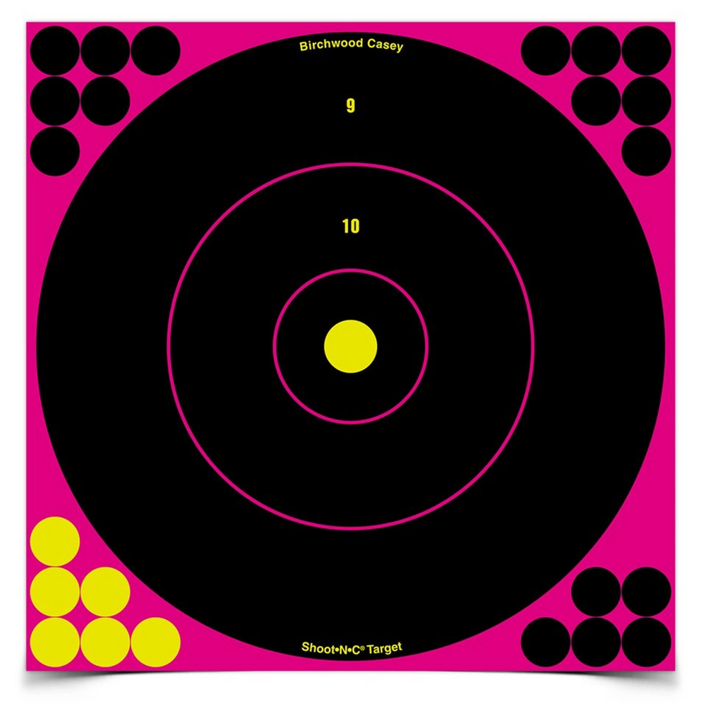 Birchwood Casey BC-34033 Shoot-N-C 12 Inch Pink Bull's-Eye, 100 Targets - 1,400 Pasters
