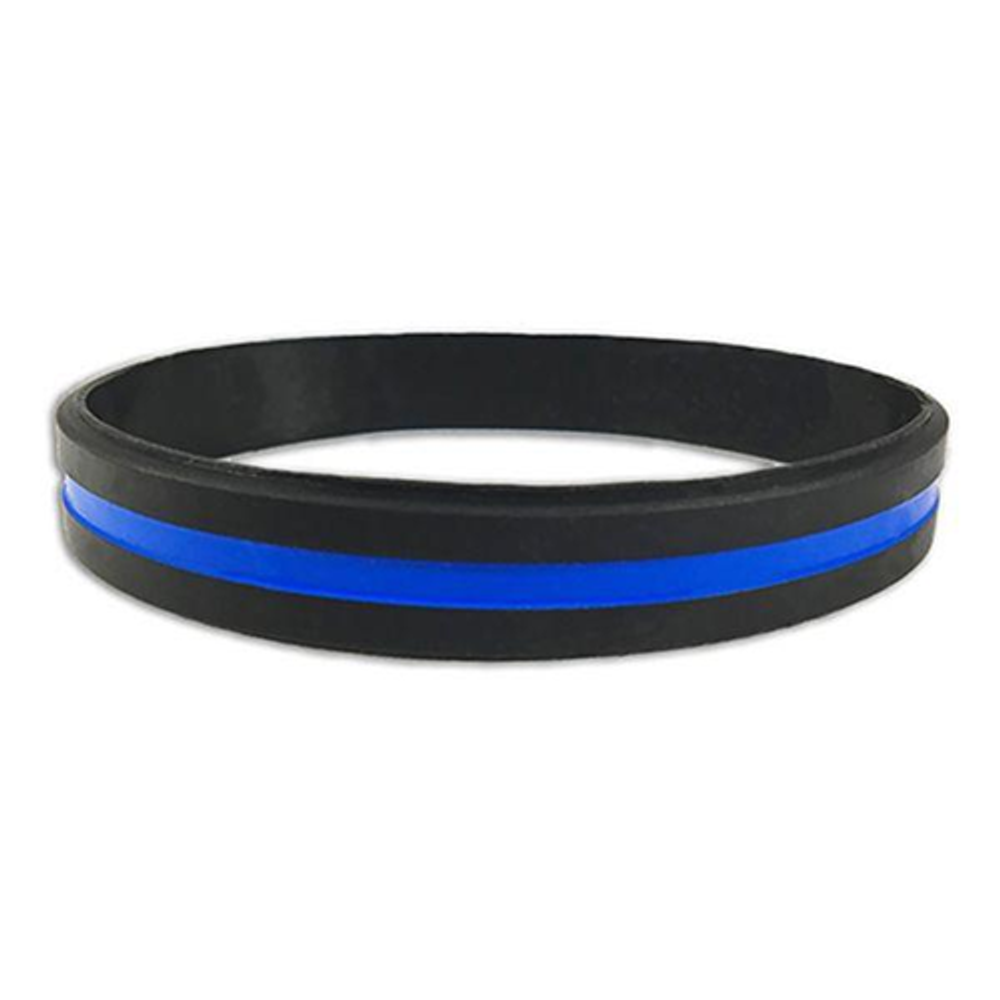 Thin Blue Line TBL-BRACELET-1 Thin Blue Line Silicone Bracelet, 8 Inch