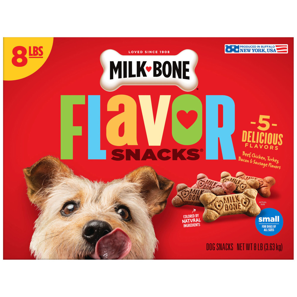 THE J.M. SMUCKER COMPANY 220-00649 Milk-Bone Flavor Snacks Dog Biscuits, 8-Lb Box