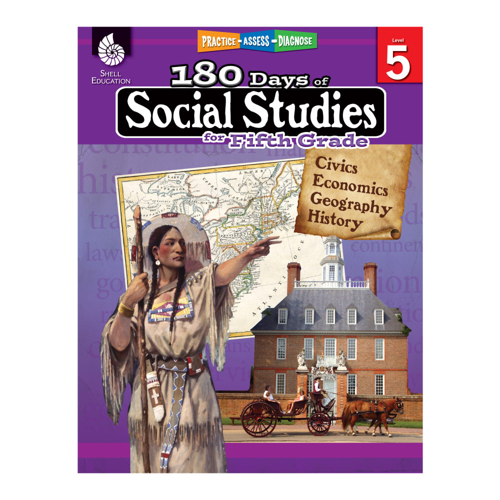 Filled with grade-appropriate content on core social studies disciplines, this product provides students with daily lessons that are engaging and fun. Assessment questions help ensure that kids are on the right track.  Includes topics from the 4 core social studies disciplines: geography, economics, civics and history.  Each week focuses on a grade-appropriate topic from one of the 4 disciplines.  Multiple-choice questions, text-dependent questions and document-based assessments help keep students on track.  Designed for students in grade 5.