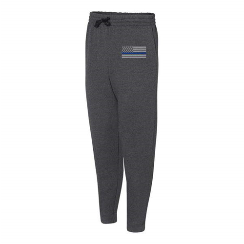 Thin Blue Line FLAG-TBL-JOGGERS-CHARC-XL Joggers - Thin Blue Line, Classic Flag