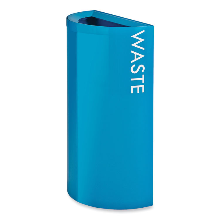 SAFCO PRODUCTS 9447BU Mixx Recycling Center Half-Round Receptacle, 23 gal, Steel, Blue