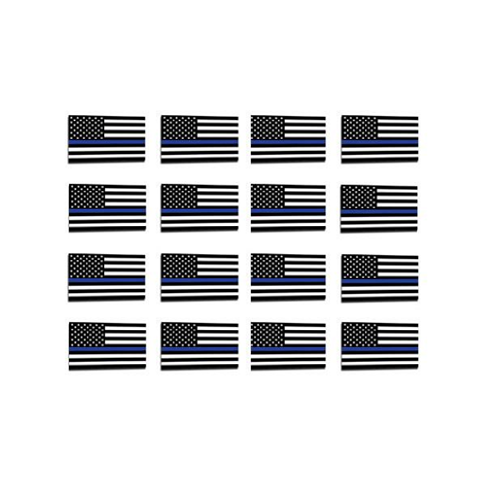 Thin Blue Line TBL-S-AMERICAN-175 Thin Blue Line American Flag Sticker, 1 x 1.5 Inches, Pack of 50