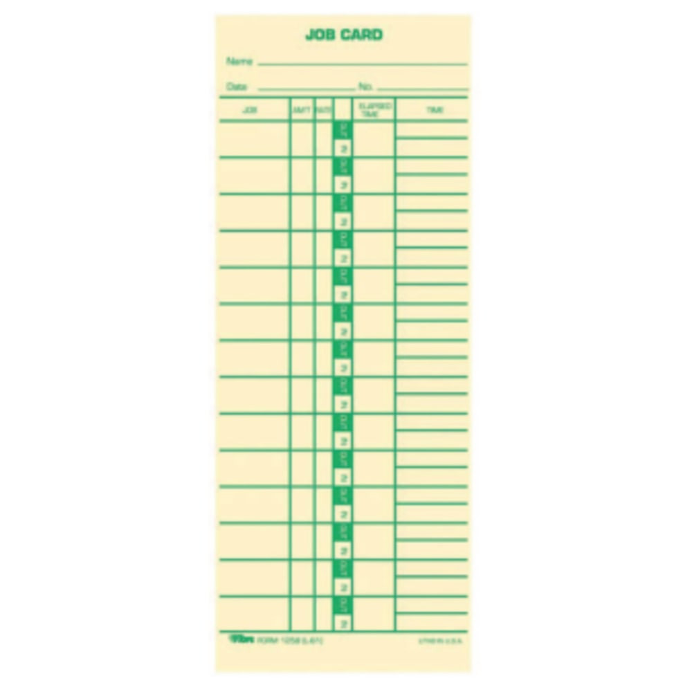 Heavy card stock for crisp, clear registrations and durable performance  Designed to be used effectively with your time-reporting machine.  Equivalent to time clock manufacturers time cards.
