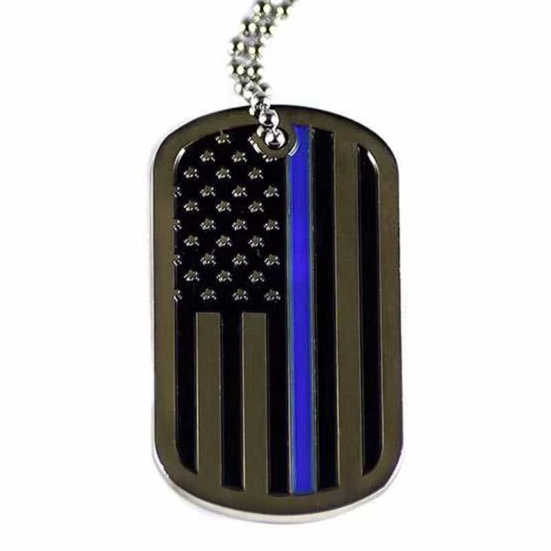 Thin Blue Line TBLAM-TBL-DOGTAG Thin Blue Line Flag Dog Tag