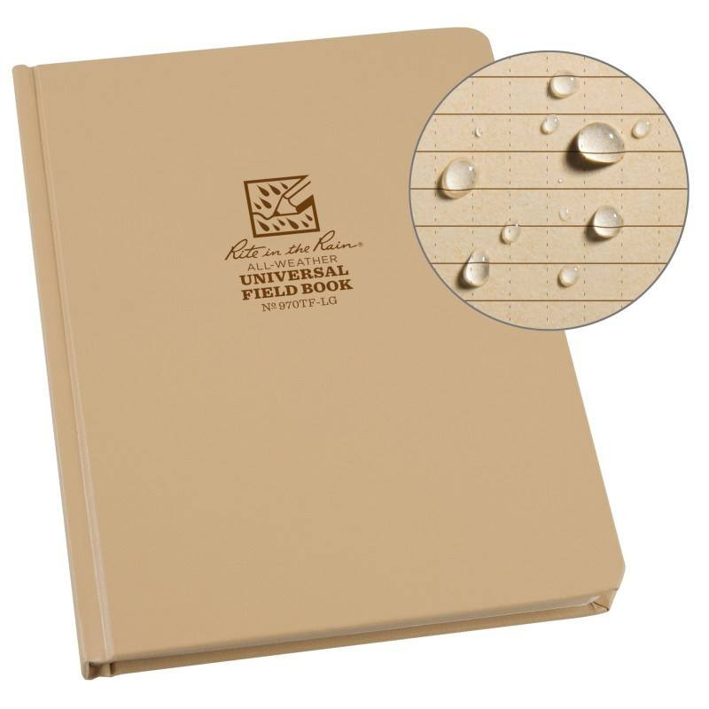 Rite in the Rain 970TF-LG Fabrikoid Universal Bound Book - 6.75 x 8.75 - Tan