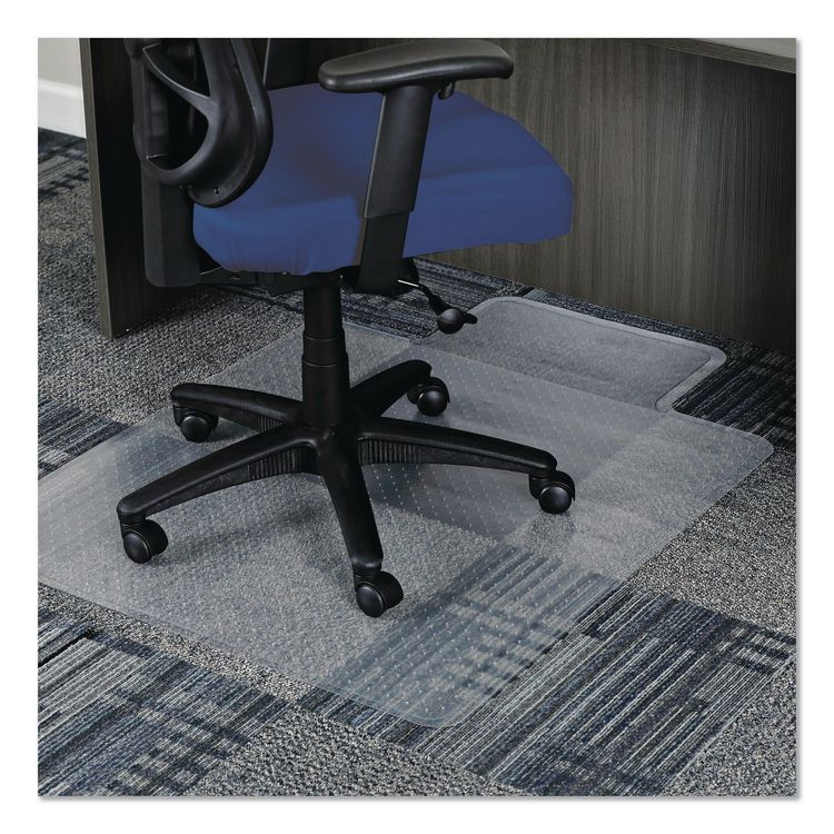 ALERA MAT3648CLPL Studded Chair Mat for Flat to Low Pile Carpeted Floors, Rectangular with Lip, Beveled Edges, 36" x 48", Clear
