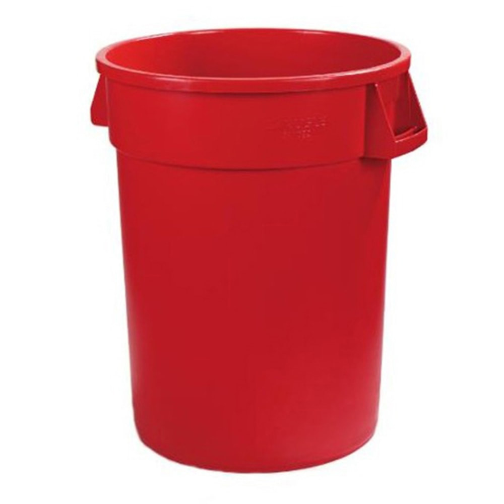 CARLISLE FOODSERVICE PRODUCTS, INC. 34103205 Carlisle Bronco Round Polyethylene Trash Can, 32 Gallons, Red