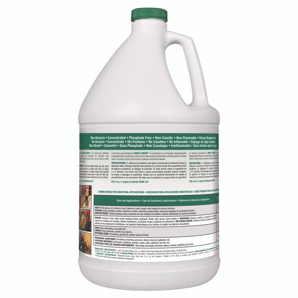 SUNSHINE MAKERS, INC. Simple Green® 13005EA Industrial Cleaner and Degreaser, Concentrated, 1 gal Bottle