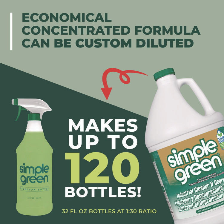 SUNSHINE MAKERS, INC. Simple Green® 13005EA Industrial Cleaner and Degreaser, Concentrated, 1 gal Bottle