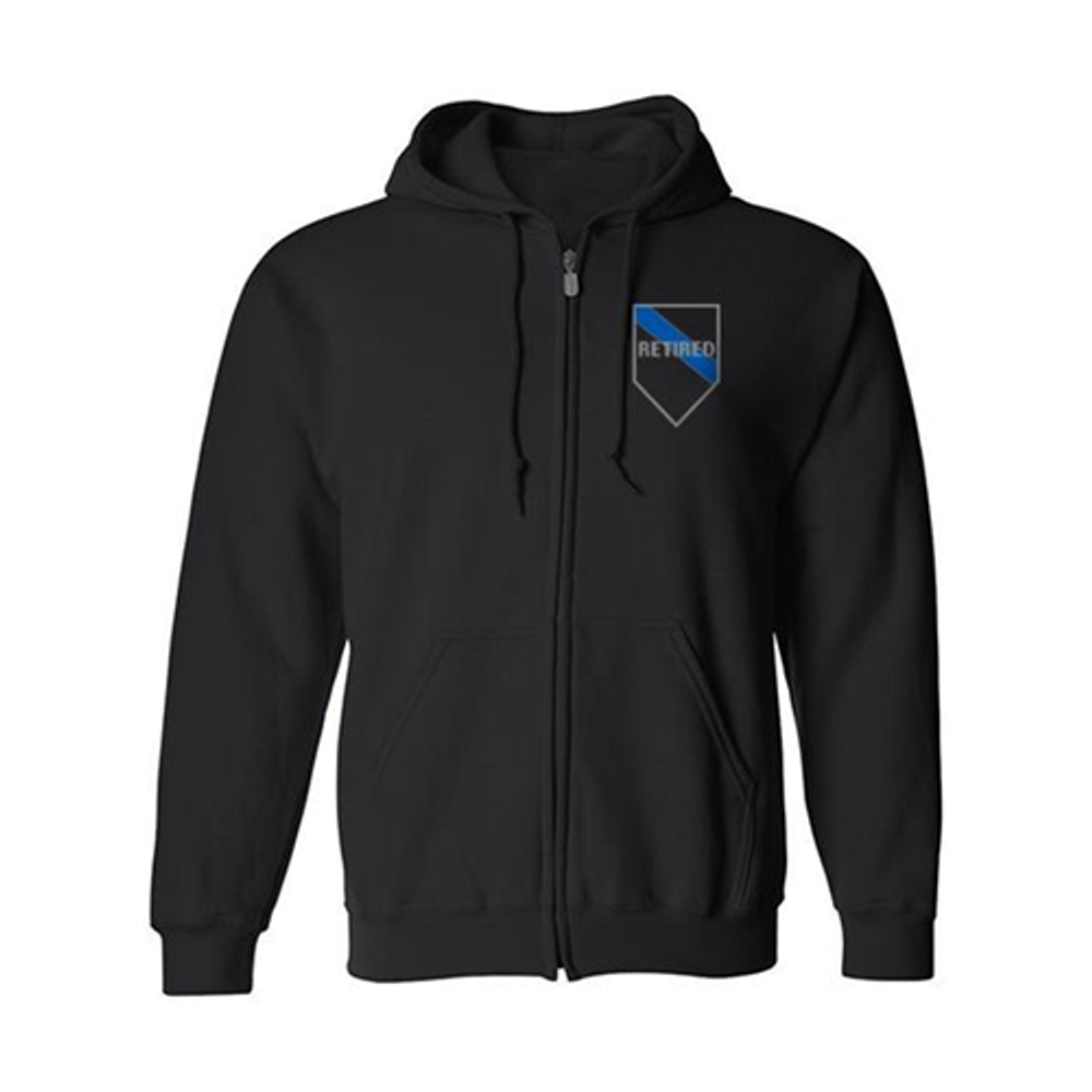 Thin Blue Line RETIRED-ZIP-BLACK-SMALL Full Zip - Retired Thin Blue Line - Unisex