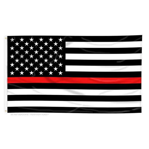 Thin Blue Line RED-AMERICAN-4x6 Thin Red Line American Flag with Grommets, 4 x 6 Ft