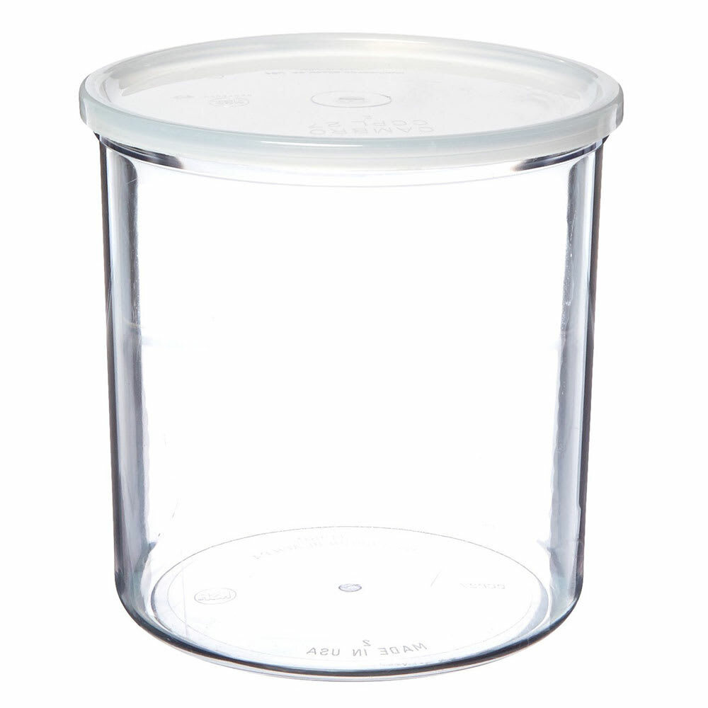 CAMBRO MFG. CO. IGCCP12152 Cambro Round Crocks With Lids, 1.2-Quart, Clear, Set Of 12 Crocks