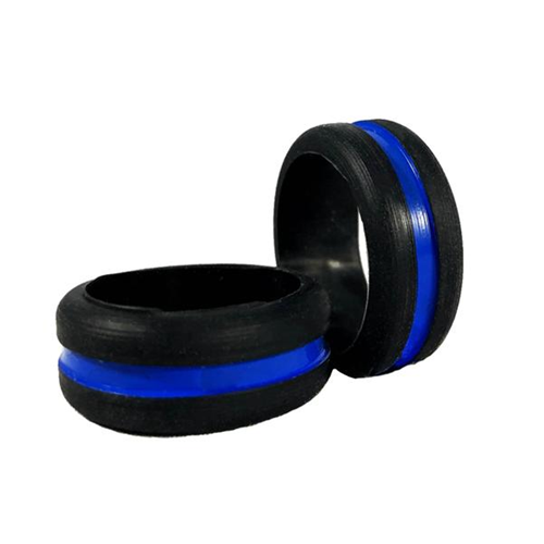Thin Blue Line MEN-RING-BLUE-SILICONE-6 Silicone Ring - Men's Thin Blue Line